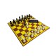 Zestaw "Startowy Młodego Szachisty" nr 1 : szachownica tekturowa + figury plastikowe Staunton nr 6 + zegar elektroniczny DGT 1001 (Z-18)